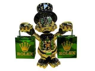Dagobert Duck Beeld, Lior24, Zwart, goud en metallic groen